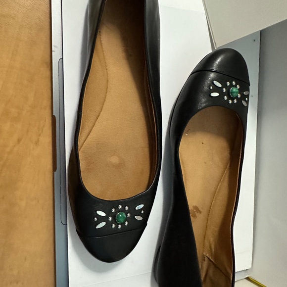 Coach Black Leather Flats – Size 9, Jewel Detail - Picture 2 of 9